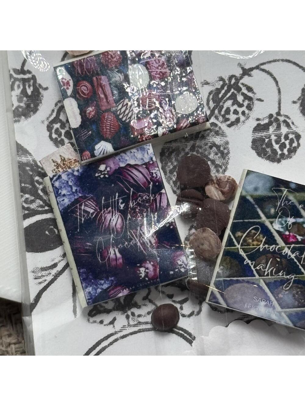 Miniature Cookbook Dollhouse Chocolates Platter Truffles Fancy Book NEW Decadent